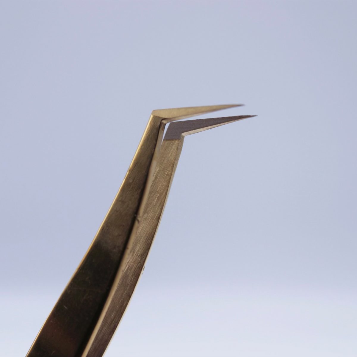 Volume-Gold L Shape Fiber Tip Tweezer – Xtra Long